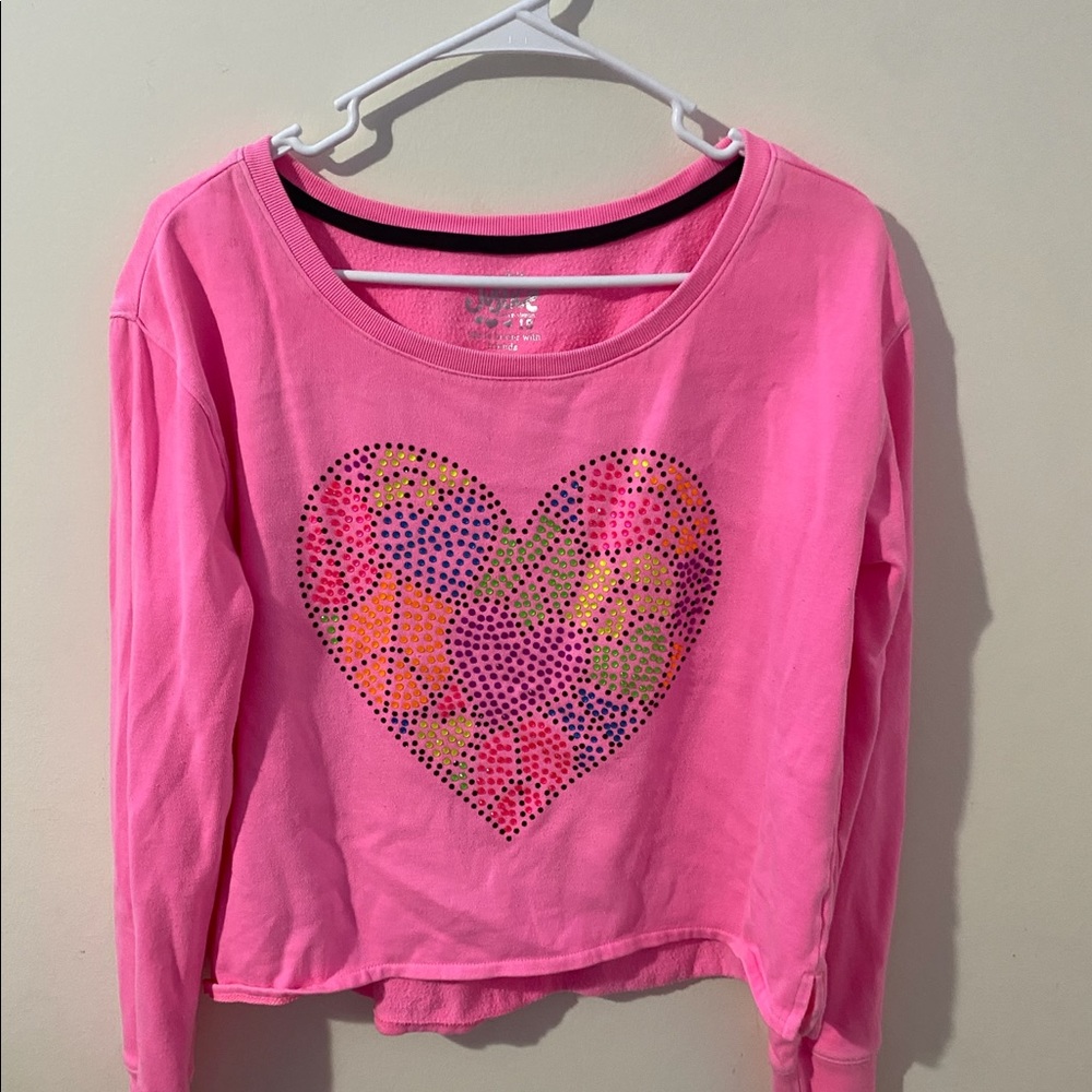 Pink heart long sleeve shirt